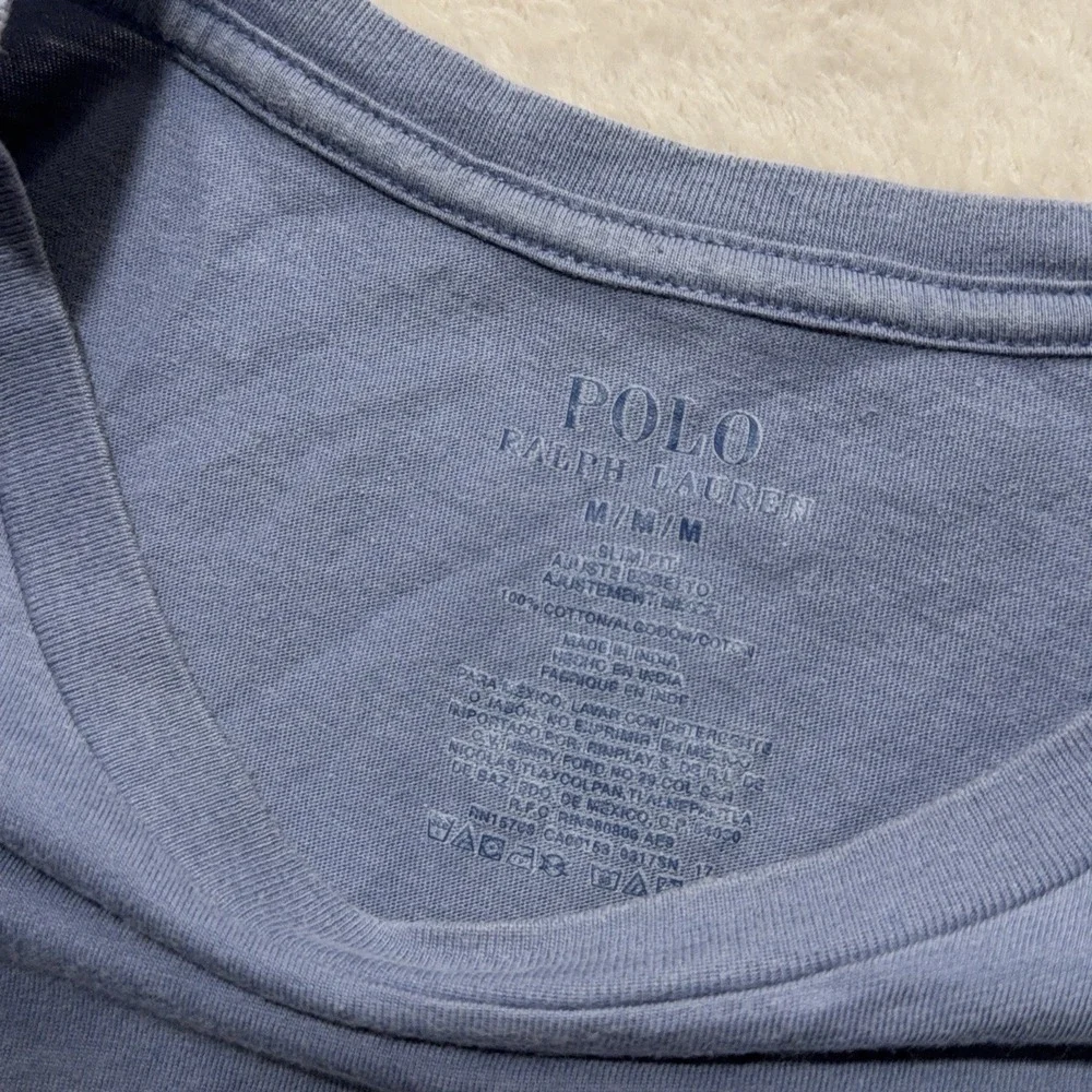 Polo Ralph Lauren Size M Men's Short Sleeve T-Shirt Slim Fit Blue Preppy Casual